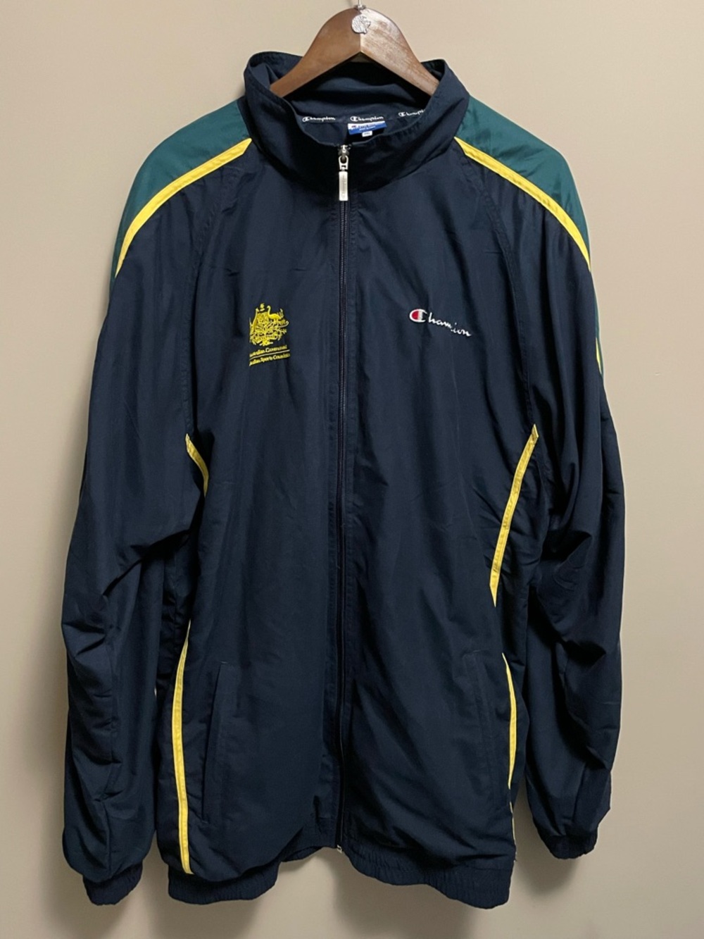 Champion Navy Green Windbreaker Vintage 90s Australian Government Men’s 3XL
